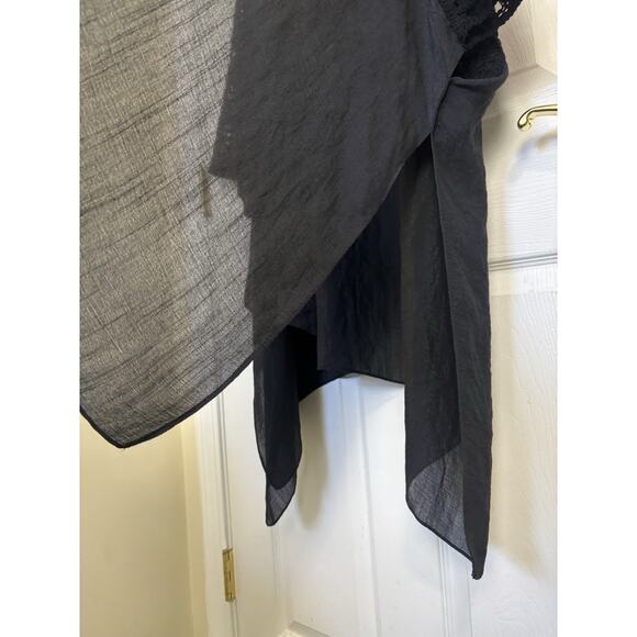 Steve Madden Black Crochet Sheer Kimono OS Whimsigoth Asymmetrical Witchy - Picture 5 of 5